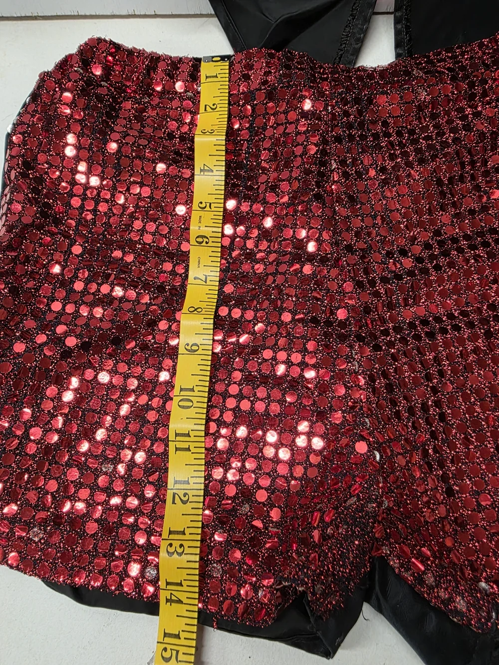 Vintage Style 70s Disco Showman Costume Red Sequin Shorts Black Tailcoat Adult